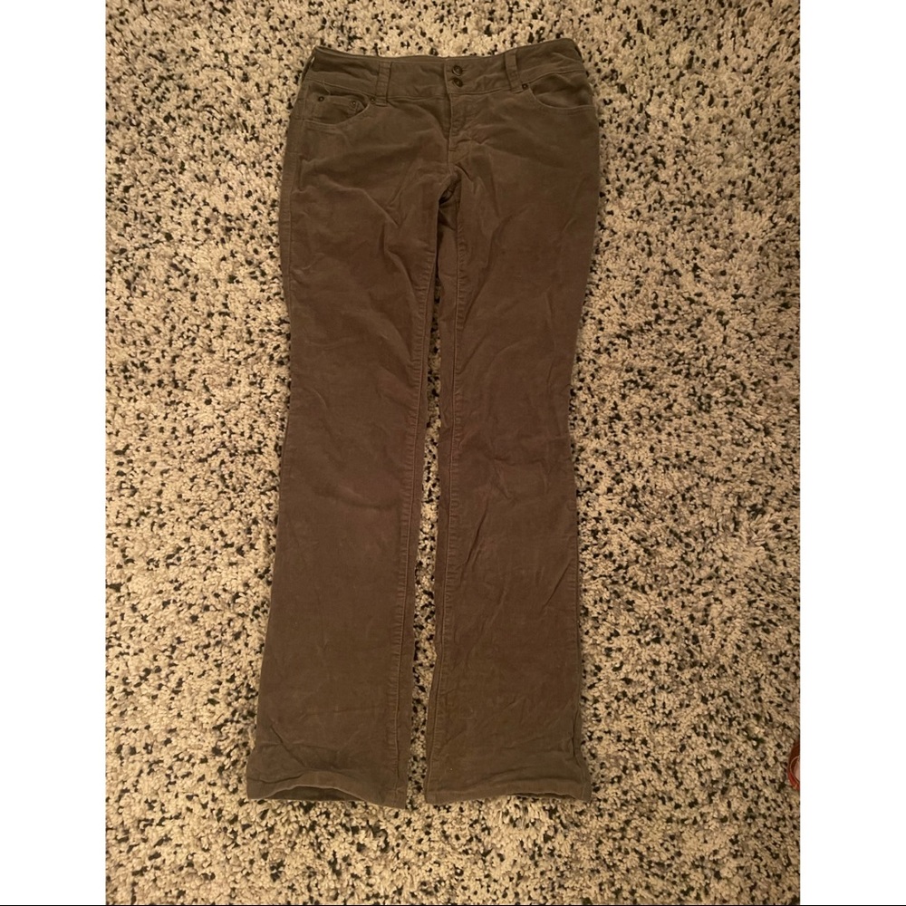 Army Green Low-rise Corduroys (Flared)
